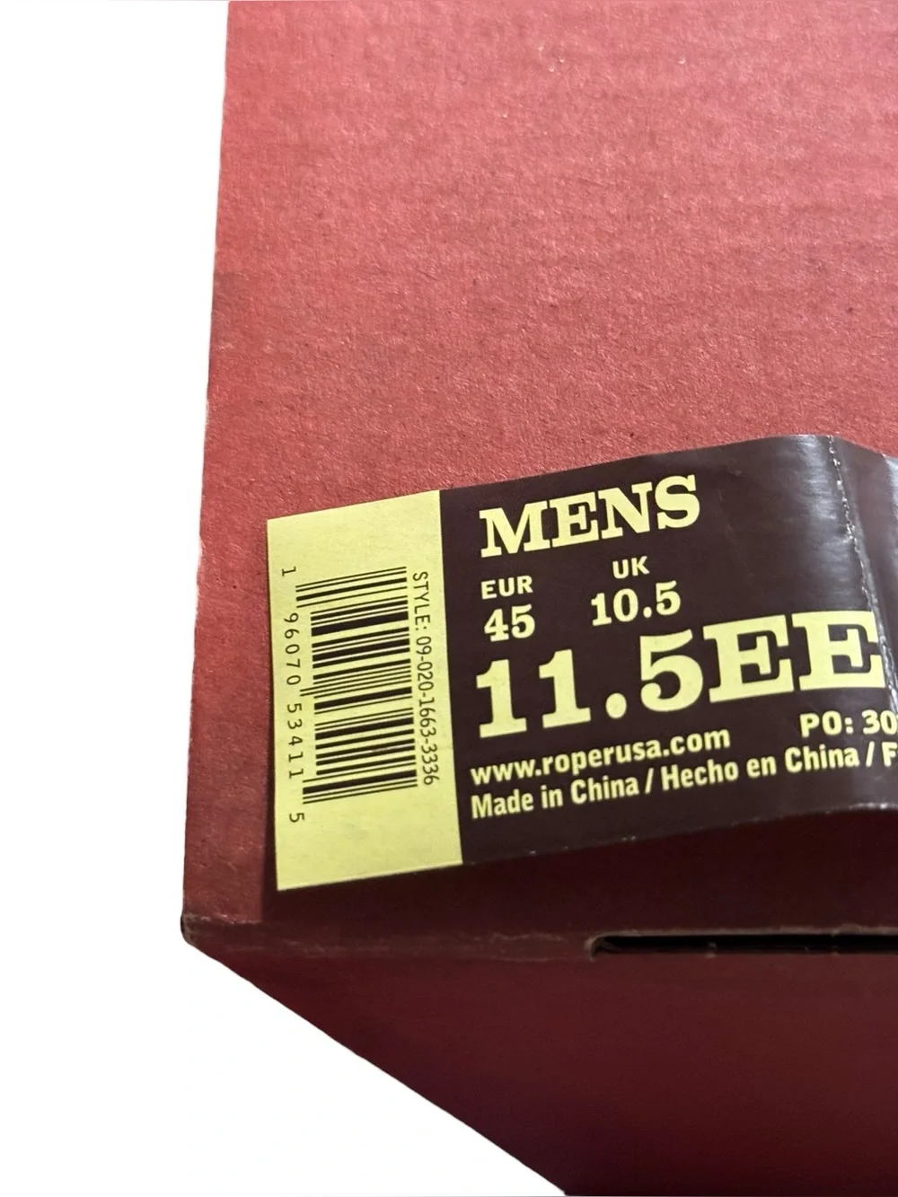 Roper Extra Wide Clearcut Low Canvas Chukka Lace Shoe Sz 11.5 EE New In Box